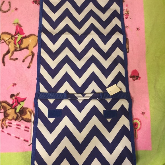 Ever Moda Royal Blue Chevron Hanging Cosmetic Bag - Picture 2 of 7